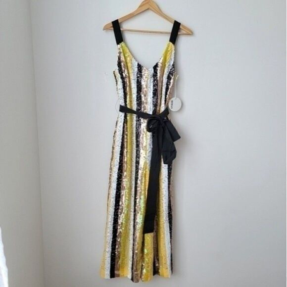 Nwt STAUD puli jumpsuit sequin striped multicolor - Picture 4 of 16